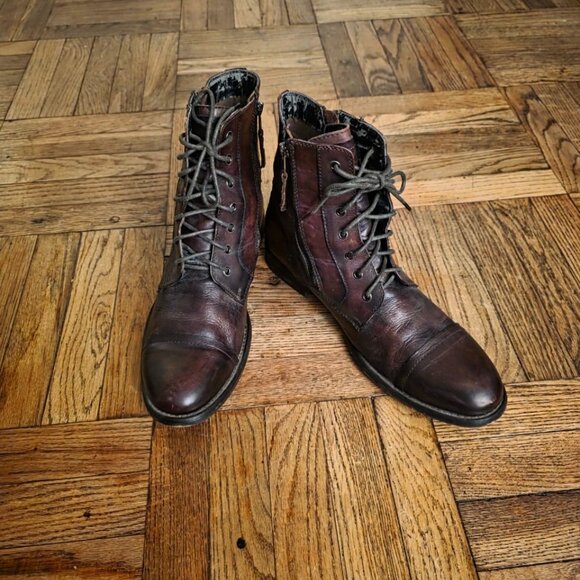 Kenneth Cole Reaction Hit Men Leather Lace Up Boots, Size 11 US Men - Picture 3 of 10